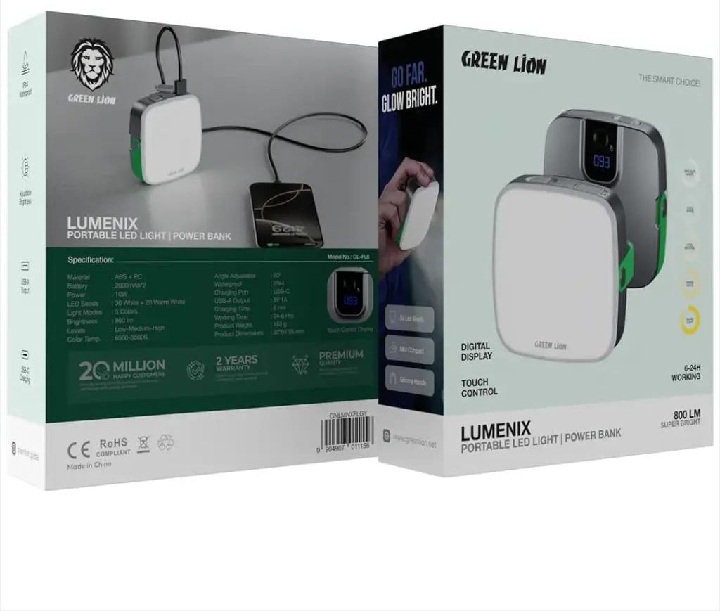power bank with led light