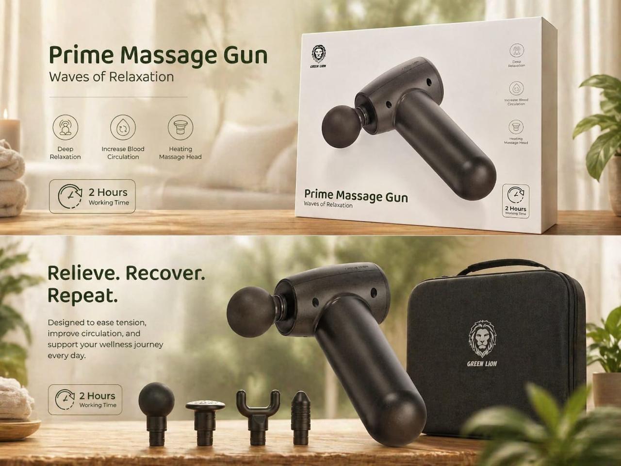PRIME MASSAGE GUN GREEN LION