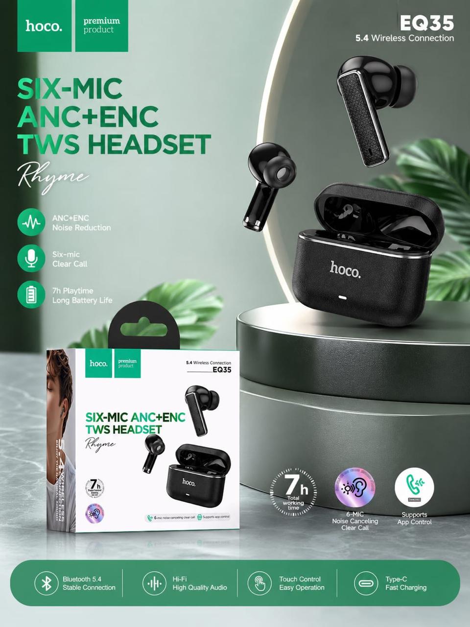 SIX -MIC ANC+ENC TWS HEADSET