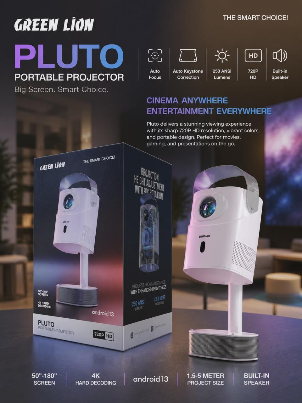 PORTABLE PROJECTOR BIG SCREEN SMART CHOICE