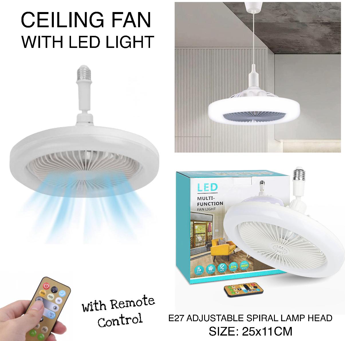 CEILING FAN WITH LED LIGHT SIZE: 25*11CM