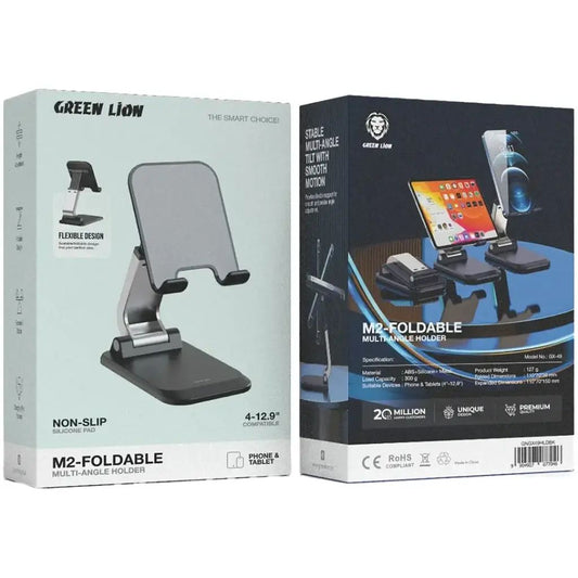 Green Lion M2 Foldable Multi-Angle Phone Holder - Black